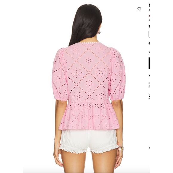 Saylor Naomie Blouse in Pink. Size Medium - Picture 3 of 4